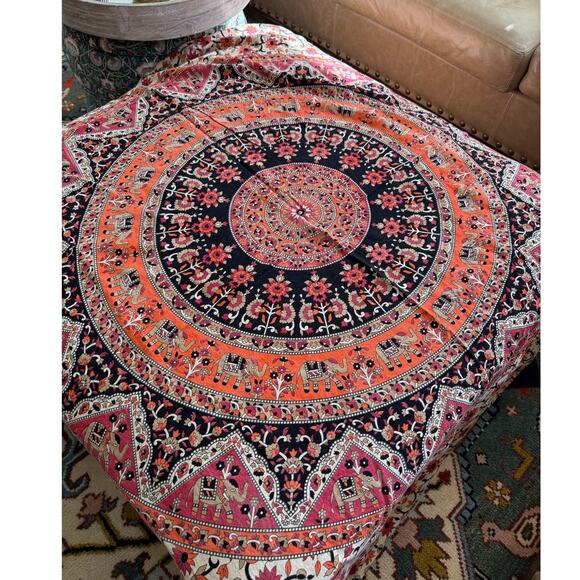 Boho Bohemian Mandala Elephant Print Tapestry Wall Decor - Picture 1 of 6